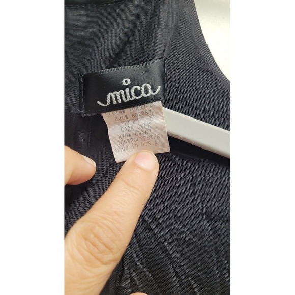 Mica Vintage Black‎ Knee Length Women's Floral Sheath Dress Size 8 Sleeveless - Picture 3 of 8